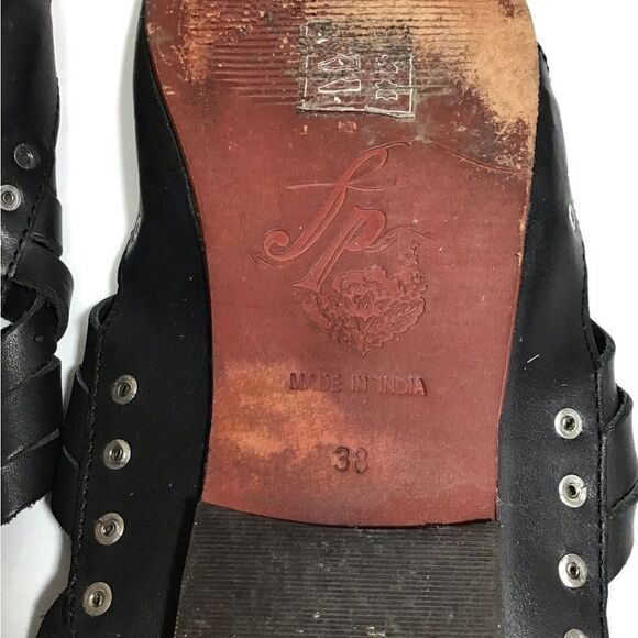 Free People Black Belize Strappy Gladiator Sandal Size 38 - Picture 8 of 8